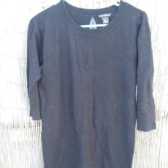 Club Monaco Black Knit Sweater Dress / Tunic with Peekaboo Back - Women's - XS - Picture 2 of 12